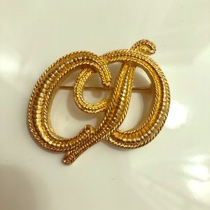 Christian Dior Gold Tone Brooch Pin